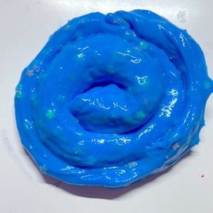 Sassyslimes “hospital gloves” glossy claydough slime with glow in the dark stars